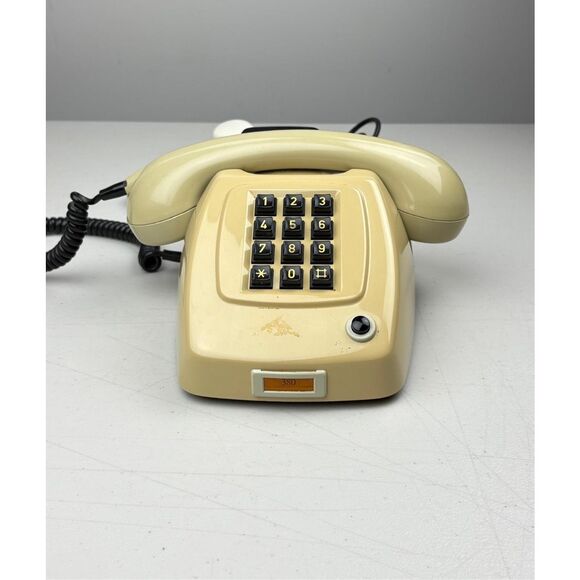 Vtg Ericsson PTT T65-TDK Dutch Beige Touch Tone Telephone w/ Microphone Handset - Picture 2 of 10